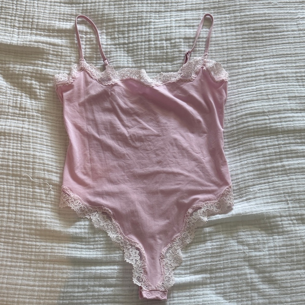 Skims pink Lace Trim Bodysuit